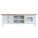 Tattershall Oak Top Large TV Unit in White by Lavishway | TV Units Cabinets-34958
