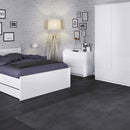 Naia 2 Doors 1 Drawer White Wardrobe by Lavishway | Wardrobe-29374