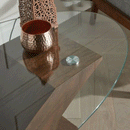 Oval "X"  Wood Glass Coffee Table by Lavishway | Coffee Tables-41560
