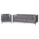 Emperor Grey Velvet 2 Seater Sofa by Lavishway | Velvet Sofa-34828