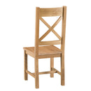 Chunky Oak Seat Wooden Dining Chair Set of 2 by Lavishway | Dining Chairs-32598