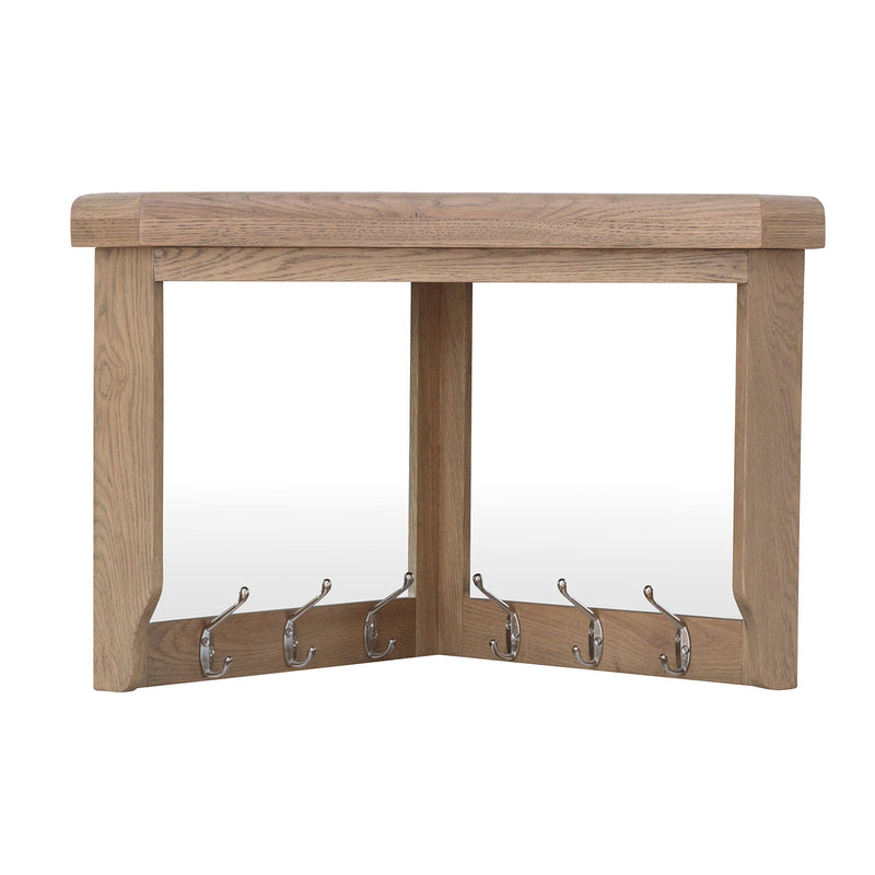 Heirloom Solid Oak Corner Hall Bench Top by Lavishway | Hall Trees-35877
