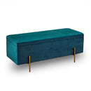 Lola Velvet Storage Ottoman Bench by Lavishway | Benches & Storage Benches-35683