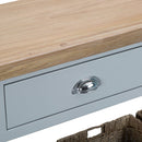 Tattershall Oak Top Grey Large Console Table by Lavishway | Hallway Console Table-33103
