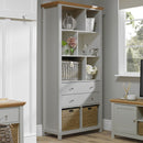 Cotswold Oak Top Finish Grey Bookcase by Lavishway | Book Shelves and Cabinets-35421