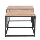 Swellegant Industrial Oak Finish Coffee Nest by Lavishway | Nest of Tables-32396