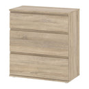 Nova Oak Finish Chest Of 3 Drawers by Lavishway | Chest Of Drawers-30136