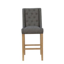 Fabric Light Grey Button Back Stool by Lavishway | Bar Stools-36187