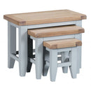 Tattershall Oak Top Nest of 3 Tables in Grey by Lavishway | Nest of Tables-35933