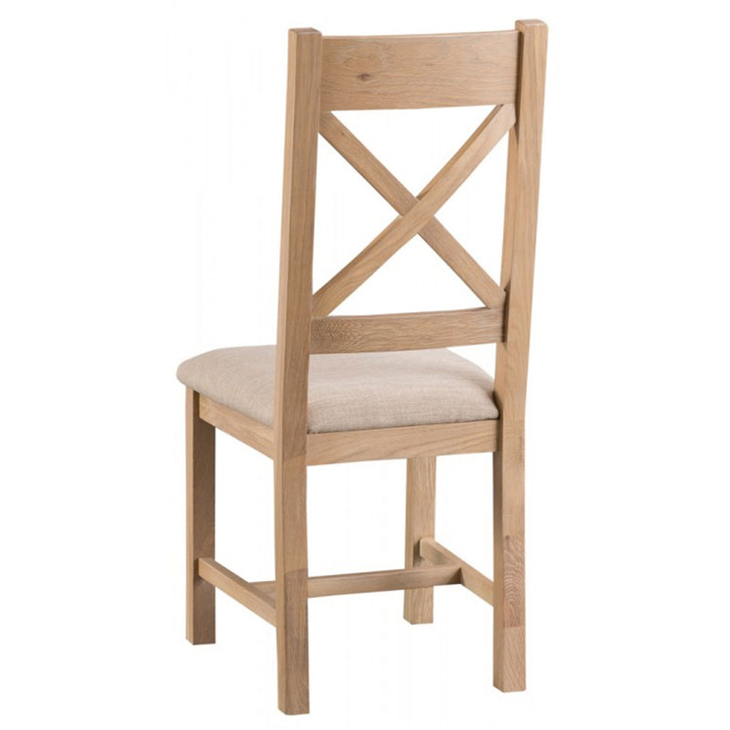 London Oak Cross Back Dining Chair Set of 2 by Lavishway | Dining Chairs-30708