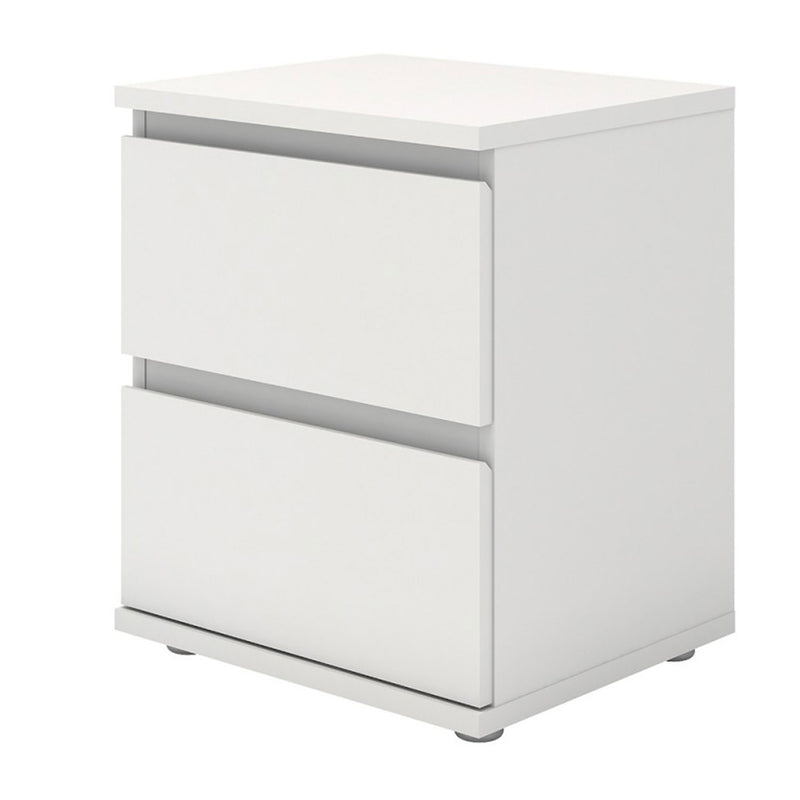 Nova White 2 Drawers Bedside Table by Lavishway | Bedside Tables-30140