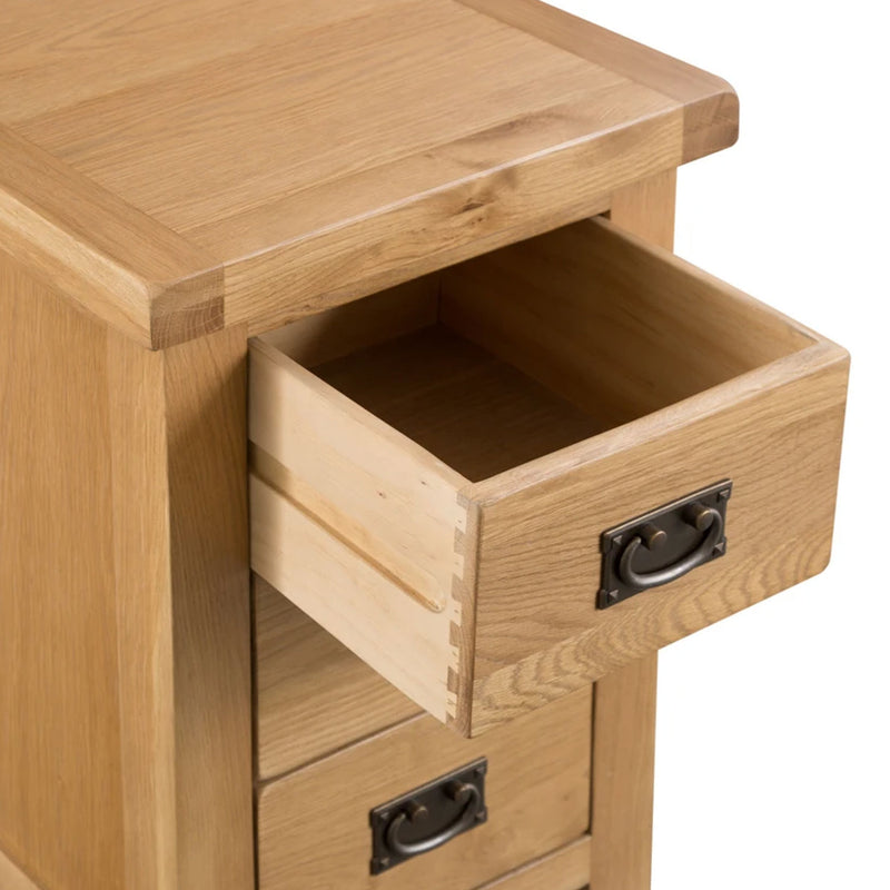 Chunky Oak 3 Drawer Large Bedside Cabinet by Lavishway | Bedside Tables-37271