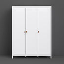 Barcelona White 3 Doors Wardrobe by Lavishway | Bedroom-29781