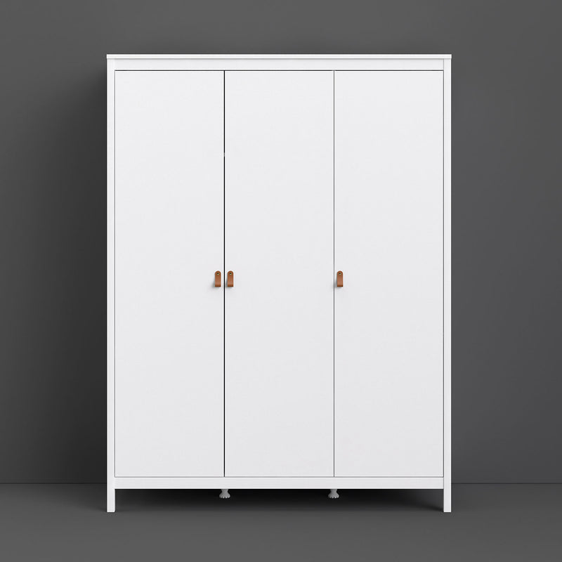 Barcelona White 3 Doors Wardrobe by Lavishway | Bedroom-29781