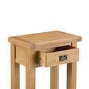 Chunky Solid Oak 1 Drawer Lamp Table by Lavishway | Side Tables-32780