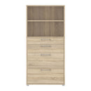Prima Oak 4 Drawers Bookcase With 2 Shelves by Lavishway | Book Shelves and Cabinets-29110