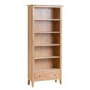 Nordic Oak Large Single Drawer Bookcase by Lavishway | Book Shelves and Cabinets-32269