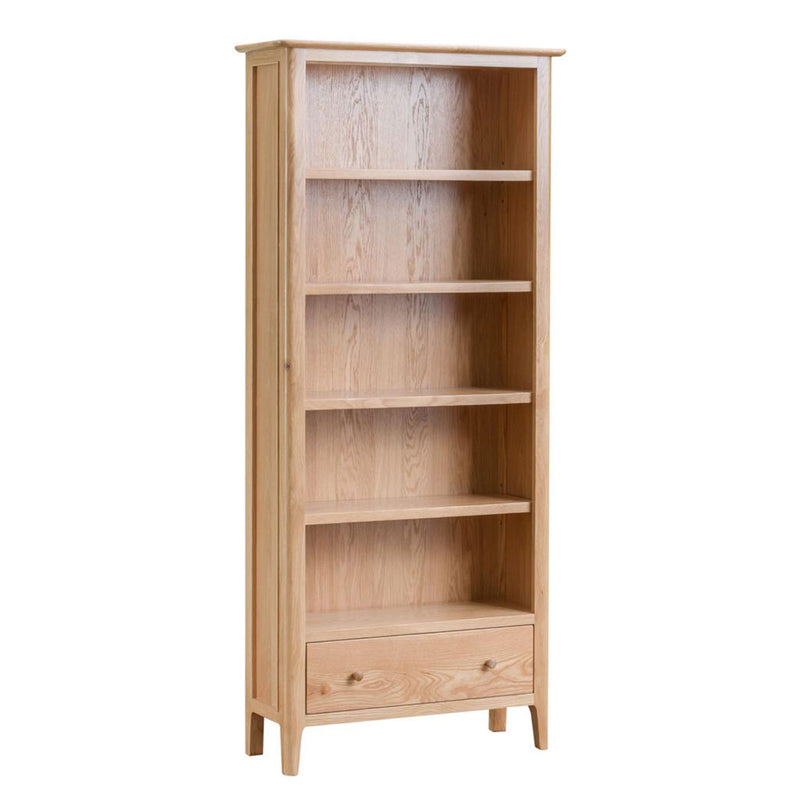 Nordic Oak Large Single Drawer Bookcase by Lavishway | Book Shelves and Cabinets-32269