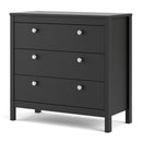 Madrid Matt Black 3 Chest Of Drawers by Lavishway | Chest Of Drawers-29938