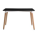 Fraser Black Dining Table with Wooden Legs by Lavishway | Dining Tables-35322