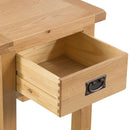 Chunky Solid Oak Lamp Table With Drawer by Lavishway | Side Tables-37201