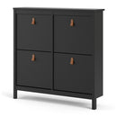 Barcelona Black 4 Tilting Doors Shoe Cabinet by Lavishway | Shoe Cabinets-30268