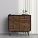 Ry Black & Walnut Finish Chest of 6 Drawers by Lavishway | Chest Of Drawers-29315