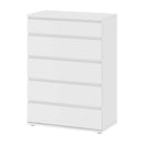 Nova White Finish 5 Chest Of Drawers by Lavishway | Chest Of Drawers-30112
