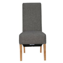 Scroll Back Dark Grey Fabric Dining Chair by Lavishway | Dining Chairs-32836