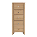 Guildford Solid Oak 5 Drawers Narrow Chest by Lavishway | Chest Of Drawers-32095