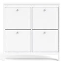 Madrid White 4 Compartment Shoe Cabinet by Lavishway | Shoe Cabinets-29480