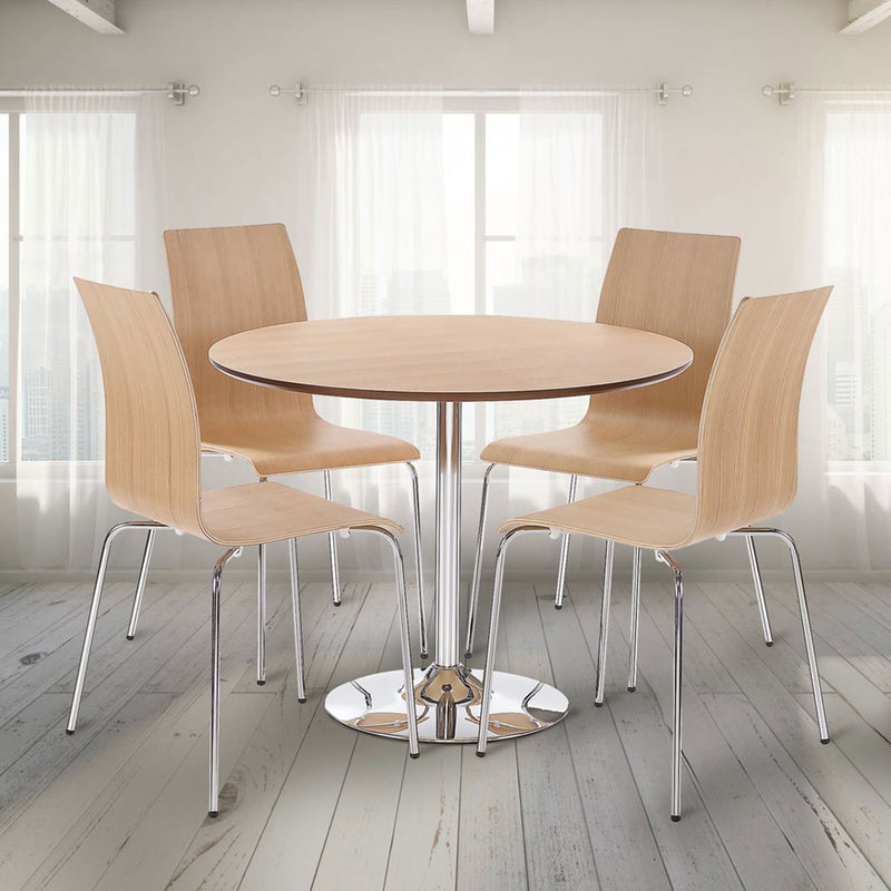 Soho Oak Veneer Finish Dining Set by Lavishway | Dining Table Set-30938