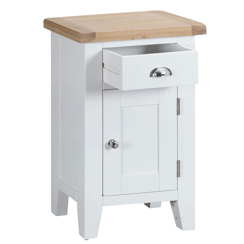 Tattershall Oak Top Small Cupboard in White by Lavishway | Cupboards & Cabinets-33006