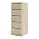 Naia Oak Finish Narrow 5 Drawers Chest by Lavishway | Chest Of Drawers-29890