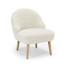 Ted Wooden Legs Fabric White Accent Chair by Lavishway | Bedroom Chairs-35154