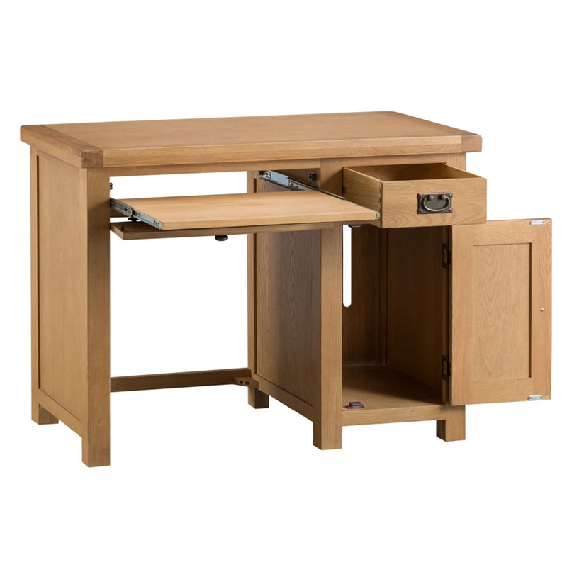 Chunky Oak Single Computer Desk by Lavishway | Oak Wood Desks-32529