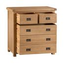 Chunky Solid Oak 2 Over 3 Chest of Drawers by Lavishway | Chest Of Drawers-32810
