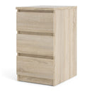 Naia Oak Finish 3 Drawers Bedside Table by Lavishway | Bedside Tables-29909