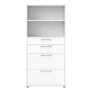 Prima White 4 Drawers Bookcase With 2 Shelves by Lavishway | Book Shelves and Cabinets-29122