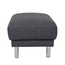 Cleveland Nova Antracit Fabric Footstool by Lavishway | Stools & Pouffes-30046