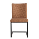 Stella Tan Faux Leather & Metal Dining Chair by Lavishway | Dining Chairs-32859