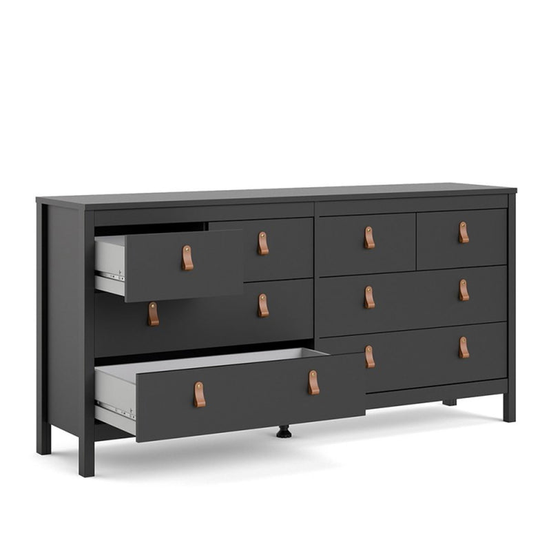 Barcelona Matt Black 8 Drawers Double Dresser by Lavishway | Sideboards-30258