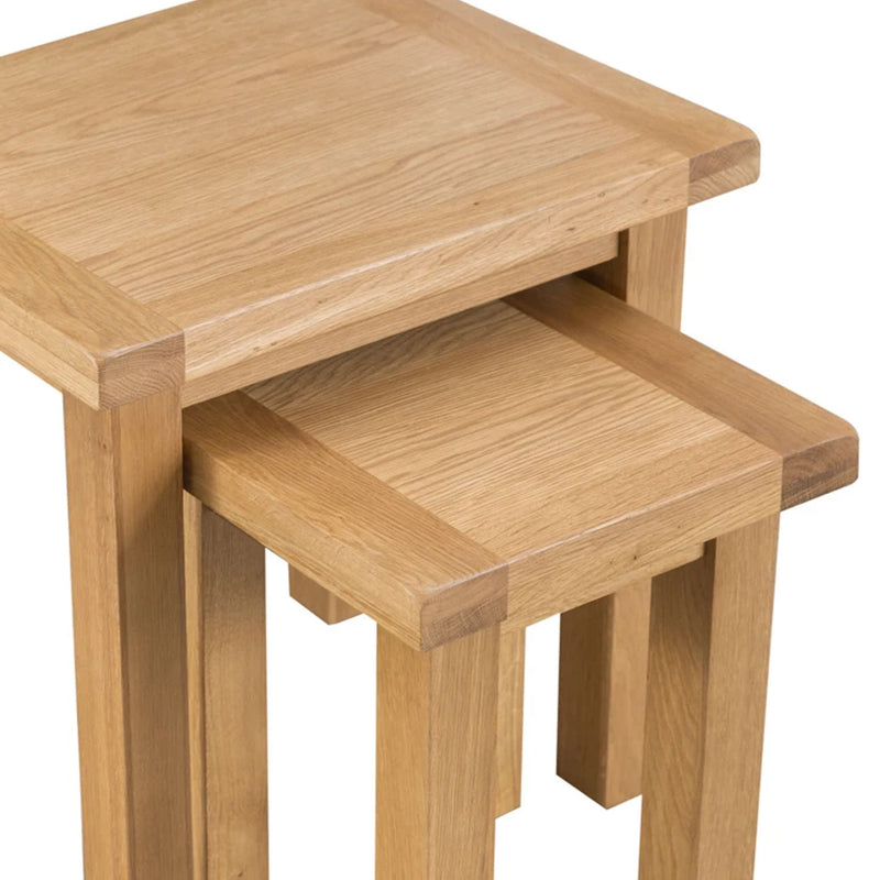 Chunky Solid Oak Nest of 2 Tables by Lavishway | Nest of Tables-37193