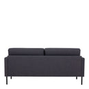 Larvik Fabric 2 Seater Sofa with Black Legs by Lavishway | Fabric Sofas-29574