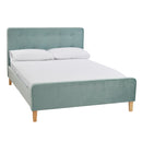 Pierre Contemporary Aqua Velvet King Size Bed by Lavishway | Velvet Bed-37839
