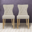 Naples Beige Fabric Dining Chair Set of 2 by Lavishway | Dining Chairs-30947