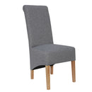 Scroll Back Light Grey Dining Chair Set of 2 by Lavishway | Dining Chairs-36157