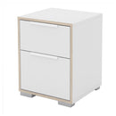 Line White and Oak 2 Drawers Bedside Cabinet by Lavishway | Bedside Tables-29876