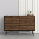 Ry 6 Drawer Walnut Finish Chest of Drawers by Lavishway | Chest Of Drawers-29322
