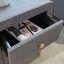 Round Edges Bedside Table - Grey by Lavishway | Bedside Tables-43472